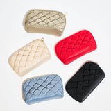 Cloud Kiss Quilted Puffer Nylon Cosmetic Dome Pouch in Dusty Blue