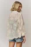 Butterfly Embroidered Sheer Gauze Blouse