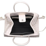 Rhonda Woven Vegan Leather Tote Bag | Ivory