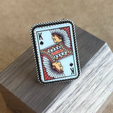 Silver Western King of Spade Cuff Ring
