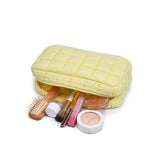 Cloud Nine Quilted Puffer Nylon Cosmetic Pouch in Denim