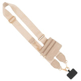 Clip & Go Phone Purse Crossbody Strap Zippered Pouch Taupe