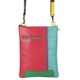 Colorful Small Leather Crossbody Front Cellphone pocket