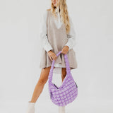 Carmen Quilted Hobo Tote Bag | Lilac