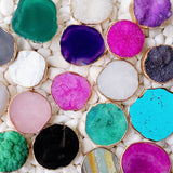 Golden Edge Natural Stone Phone Grip Amazonite