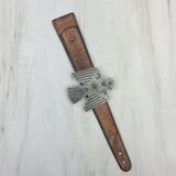 Brown Leather & Silver Eagle Cuff Bracelet