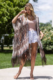 Moroccan Paisley Jacquard Kimono | Trimmed | Lightweight | One Size