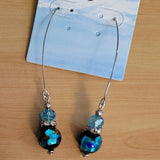 Turquoise Glass Bead Hook Dangle Earring