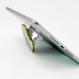 Golden Edge Natural Stone Phone Grip Green Druzy