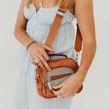 Nisha Nylon Crossbody Bag | Lightweight | Brown