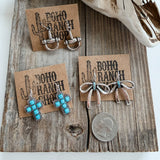 Western Dainty Dangle Earrings Cross