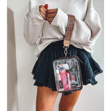 Darla Clear Wristlet Tooled Strap Western Purse Tan Festival Concerts Stadiums