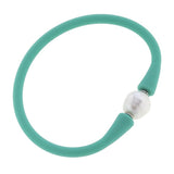 Bali Freshwater Pearl Silicone Bracelet Mint
