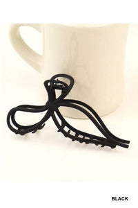 Metal Bow Ribbon Hair Clip Black