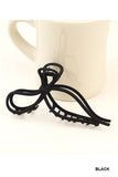 Metal Bow Ribbon Hair Clip Black