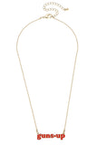 Texas Tech Red Raiders Slogan Necklace — Red & Shiny Gold