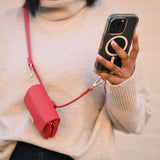 Clip & Go Unique RFID Crossbody Phone Carrier | Taupe Vegan Leather
