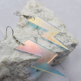 Holographic Lightning Bolt Acrylic Dangle Drop Earrings