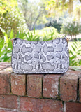 Joan Snake Print Crossbody Charcoal White