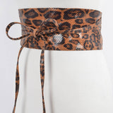 Leopard Print Kimono Wrap Belt