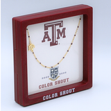 Texas A&M Aggies Enamel Bead Necklace – 18K Gold Plated