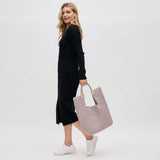 Zenith Zen Black Hand-Woven Knot Tote with Zip Pouch