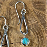 Sterling Silver Artisan Turquoise Dangle Earrings