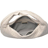 Victoria Woven Vegan Leather Hobo Bag | Oatmilk