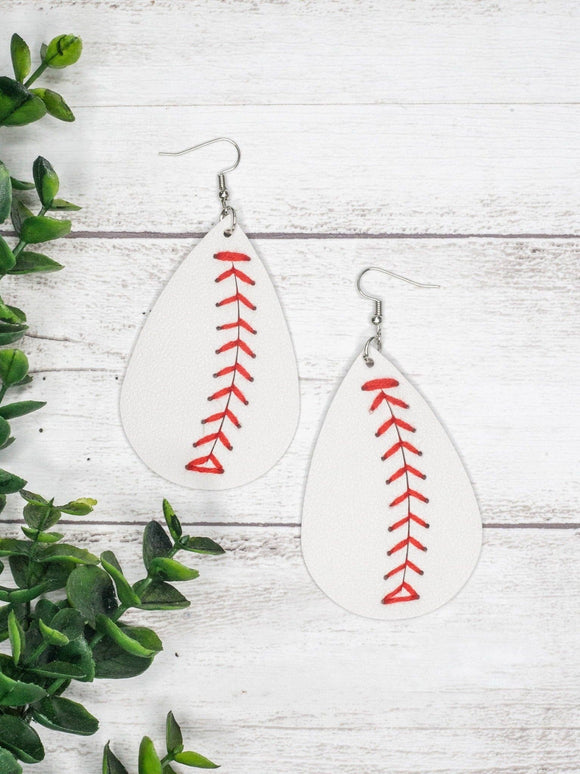 Pitch Please Baseball Teardrop Earrings