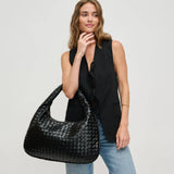 Victoria Woven Vegan Leather Hobo Bag | Natural