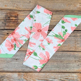 Pink Green Floral Western Skinny Cowgirl Mini Wild Rag Scarf Necktie