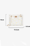 Mini Floral Daisy Transparent Square Crossbody Shoulder Bag with Inner Pouch White