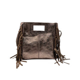 Marion Iridescent Leather Handbag – Gold