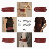 Obi Wrap Belt | Tie-On Waist Cincher | One Size | Beige