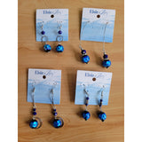 Blue Glass Bead Circle Dangle Earring