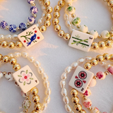 Mahjong Stretch Bracelet Stack – 3 Piece Beaded Set