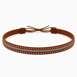 Brown Rhinestone & Stud Western Hat Band, Adjustable