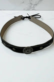Handmade Black Western Hat Band with Star Concho