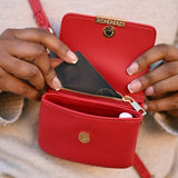 Clip & Go Unique RFID Crossbody Phone Carrier | Black Vegan Leather