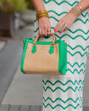 Kennedy Mini Tote — Natural Kelly Green