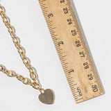 Gold Dipped Chunky Chain Heart Pendant Necklace | Gold