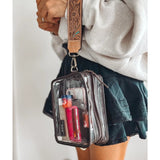 Darla Clear Wristlet Tooled Strap Western Purse Tan Festival Concerts Stadiums