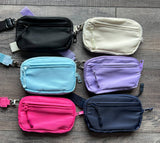 Nylon ID Pouch Wallet with Wristlet Strap Navy
