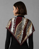 Beige Chain Print Square Scarf, 35.4 x 35.4 in