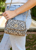 Kylie Quilted Crossbody Spotted Leopard