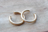 Everyday Brushed Classic Gold  Hoop Earrings