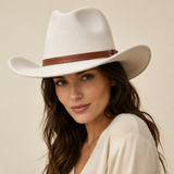 Brown Double-Strand Vegan Leather Western Hat Band