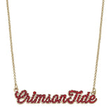 Alabama Crimson Tide Pavé Script Necklace – Crimson & Gold