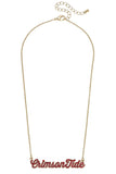 Alabama Crimson Tide Pavé Script Necklace – Crimson & Gold
