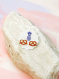 Pretzel Signature Enamel Stud Earrings